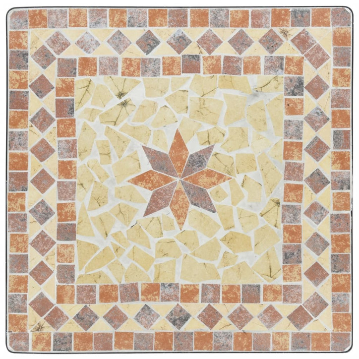 Mozaikinis bistro staliukas, terakota, 60x60x74cm, keramika