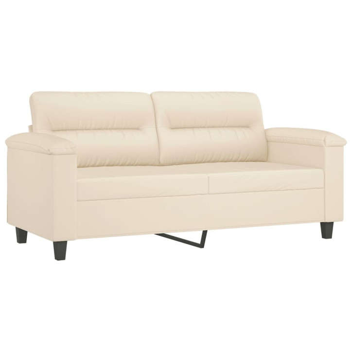 Dvivietė sofa su pagalvėmis, smėlio, 140cm, audinys