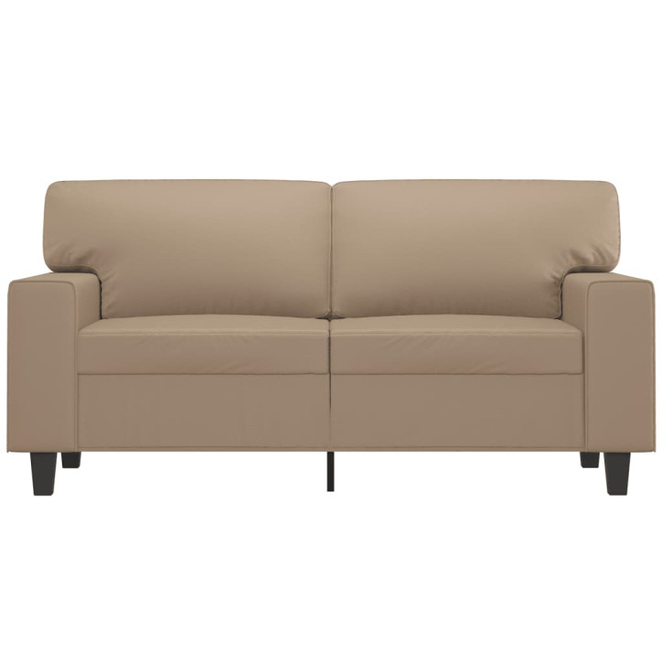 Dvivietė sofa, kapučino spalvos, 120cm, dirbtinė oda