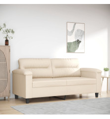 Dvivietė sofa, smėlio spalvos, 140cm, mikropluošto audinys