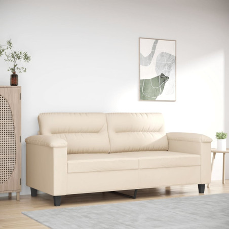 Dvivietė sofa, smėlio spalvos, 140cm, mikropluošto audinys