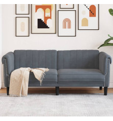 Dvivietė sofa, tamsiai pilkos spalvos, aksomas