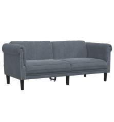 Dvivietė sofa, tamsiai pilkos spalvos, aksomas