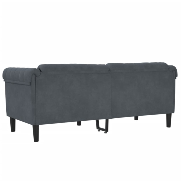 Dvivietė sofa, tamsiai pilkos spalvos, aksomas