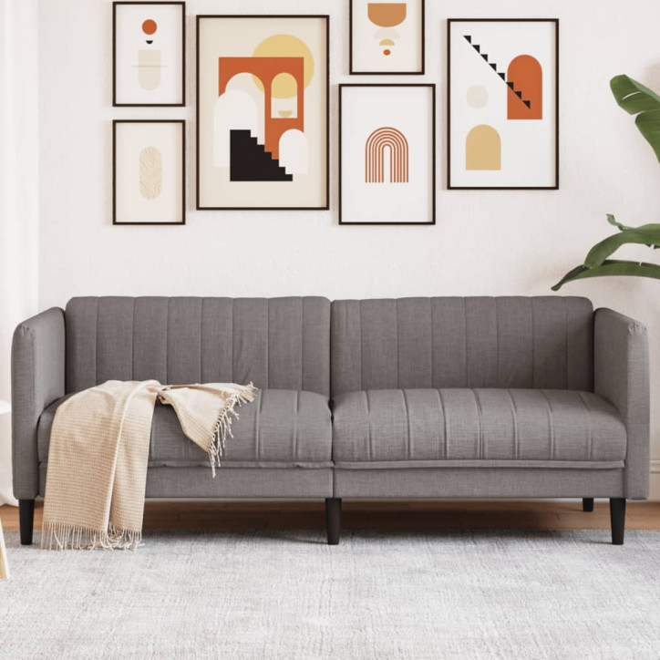 Trivietė sofa, taupe spalvos, audinys