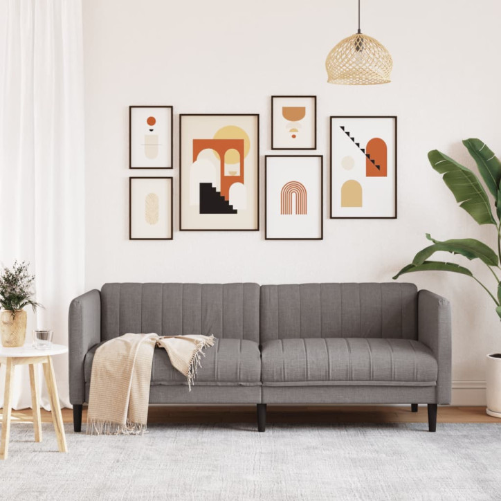 Trivietė sofa, taupe spalvos, audinys