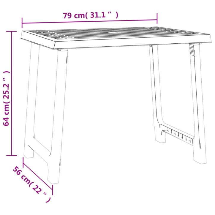 Stovyklavimo stalas, antracito, 79x56x64cm, PP