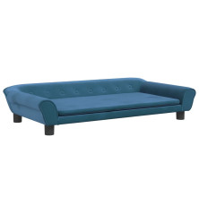 Vaikiška sofa, mėlynos spalvos, 100x50x26cm, aksomas