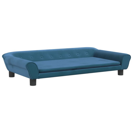 Vaikiška sofa, mėlynos spalvos, 100x50x26cm, aksomas