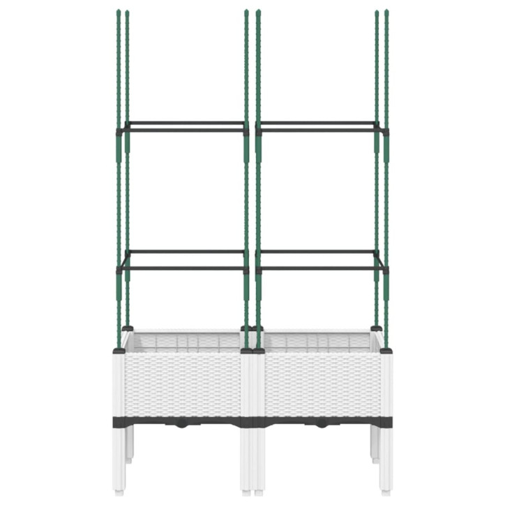 Sodo lovelis su treliažu, baltos spalvos, 80x40x142,5cm, PP