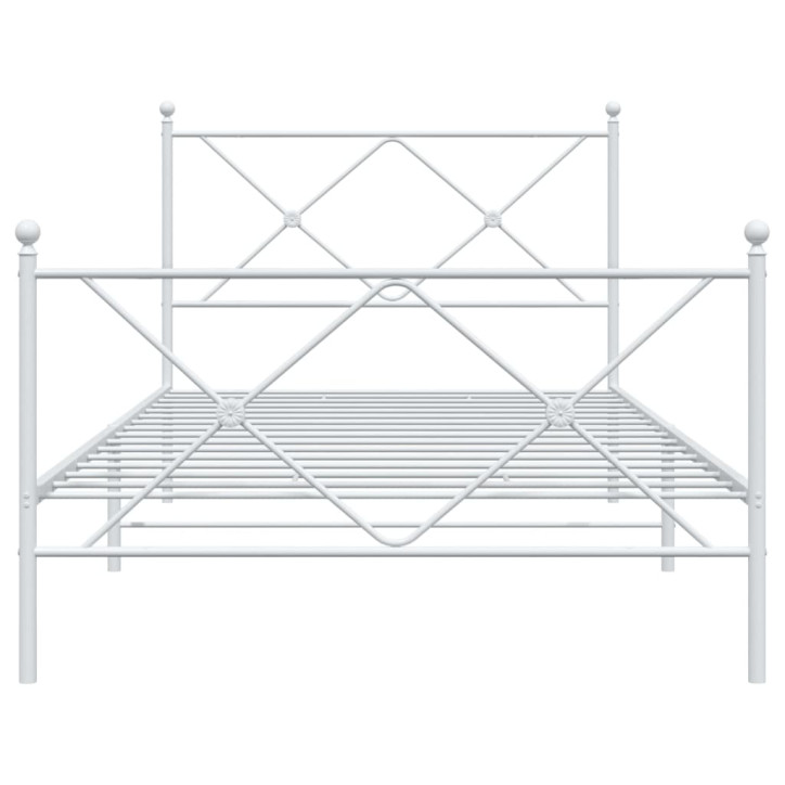 Lovos rėmas su galvūgaliu/kojūgaliu, baltas, 107x203cm, metalas