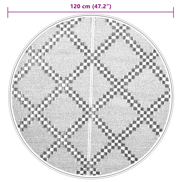 Lauko kilimas, rudos spalvos, 120cm skersmens, PP