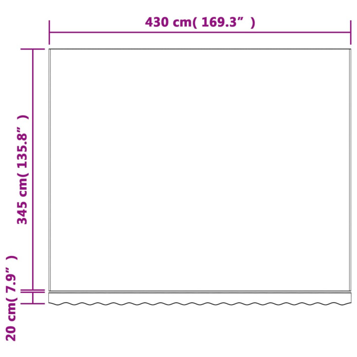 Pakaitinis audinys markizei, spalvotas, 4,5x3,5m, dryžuotas