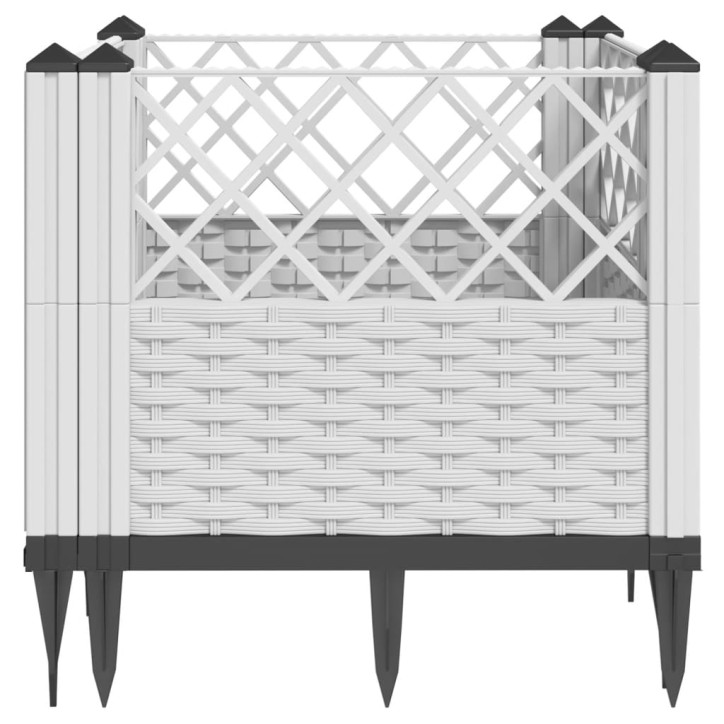 Sodo lovelis su kuoliukais, baltas, 43,5x43,5x43,5cm, PP