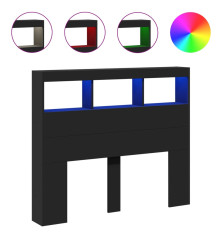 Galvūgalis-spintelė su LED, juodos spalvos, 120x17x102cm