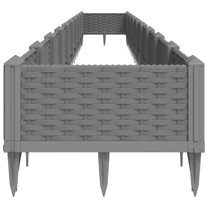 Sodo lovelis su kuoliukais, pilkas, 362,5x42,5x28,5cm, PP