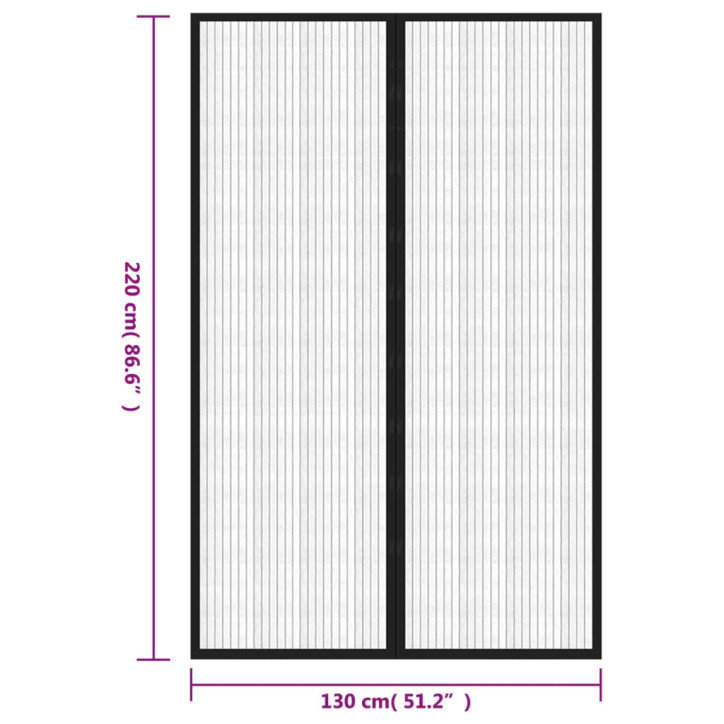 Tinkleliai nuo vabzdžių durims, 2vnt., juodi, 220x130cm