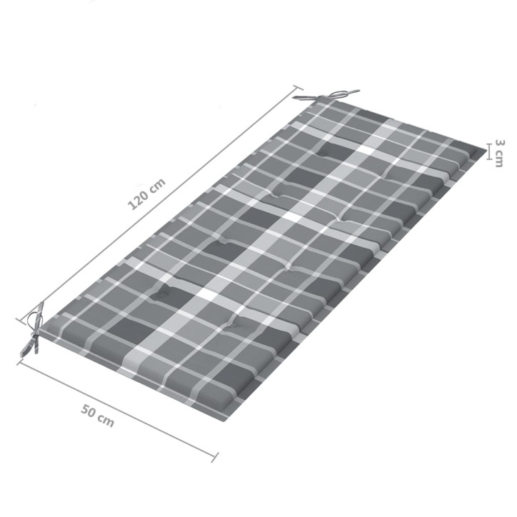 Dvivietis sodo suoliukas su pagalve, pilkas, 120cm, eukaliptas