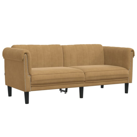 Dvivietė sofa, rudos spalvos, aksomas