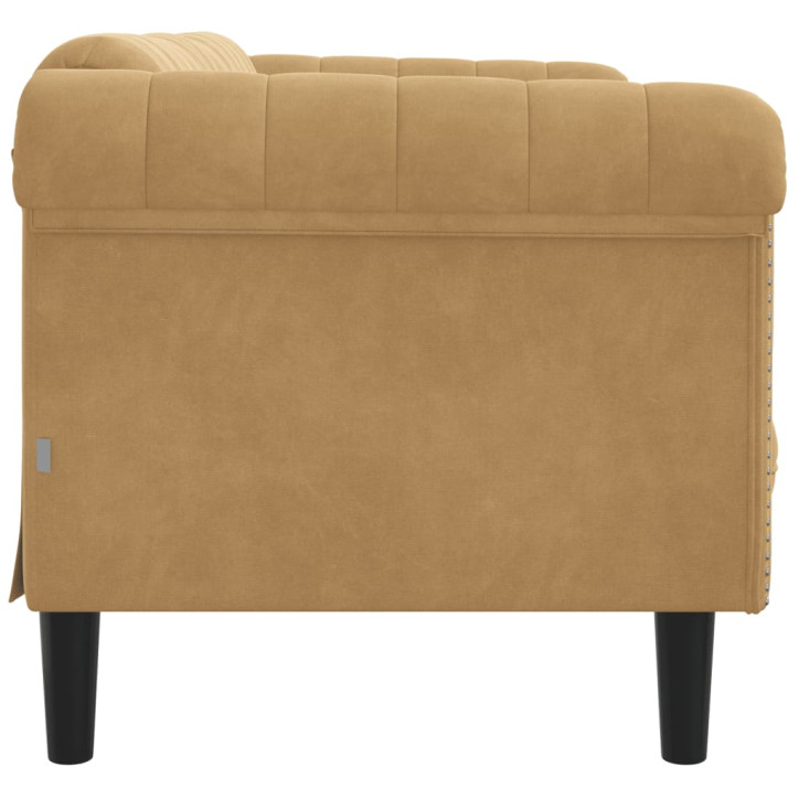 Dvivietė sofa, rudos spalvos, aksomas