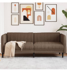 Trivietė sofa, rudos spalvos, audinys