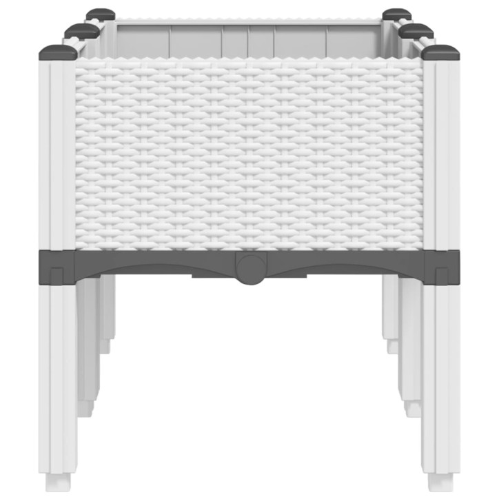 Sodo lovelis su kojomis, baltos spalvos, 80x40x42cm, PP