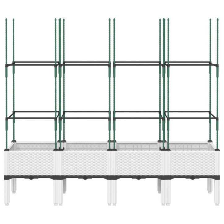 Sodo lovelis su treliažu, baltos spalvos, 160x40x142,5cm, PP