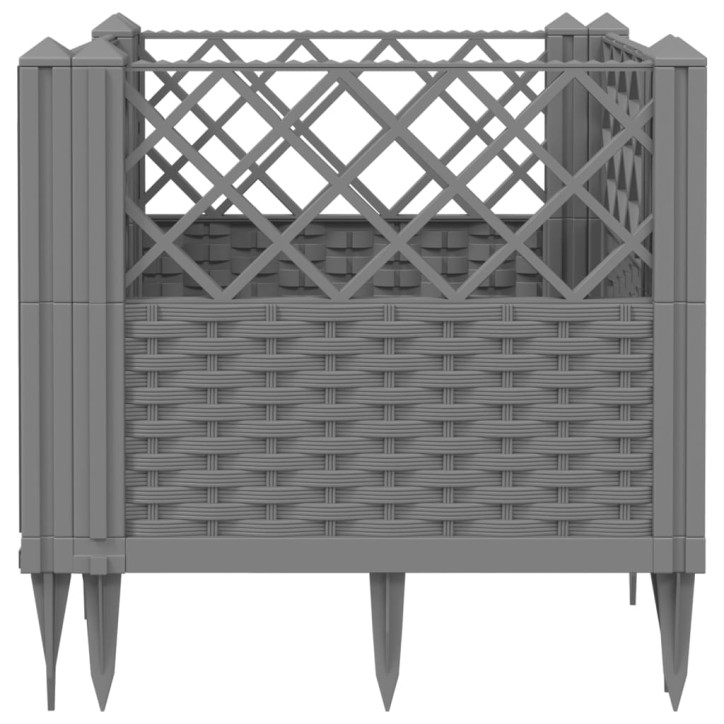 Sodo lovelis su kuoliukais, pilkas, 43,5x43,5x43,5cm, PP