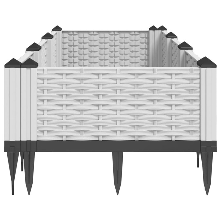 Sodo lovelis su kuoliukais, baltas, 125x40x28,5cm, PP