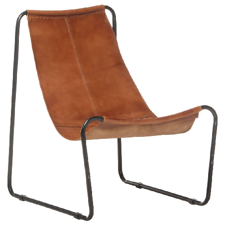 Poilsio kėdė, rudos spalvos, tikra oda