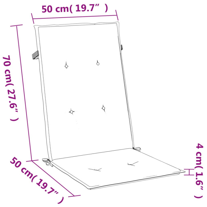 Kėdės pagalvėlės, 6vnt., smėlio, 120x50x4cm, audinys