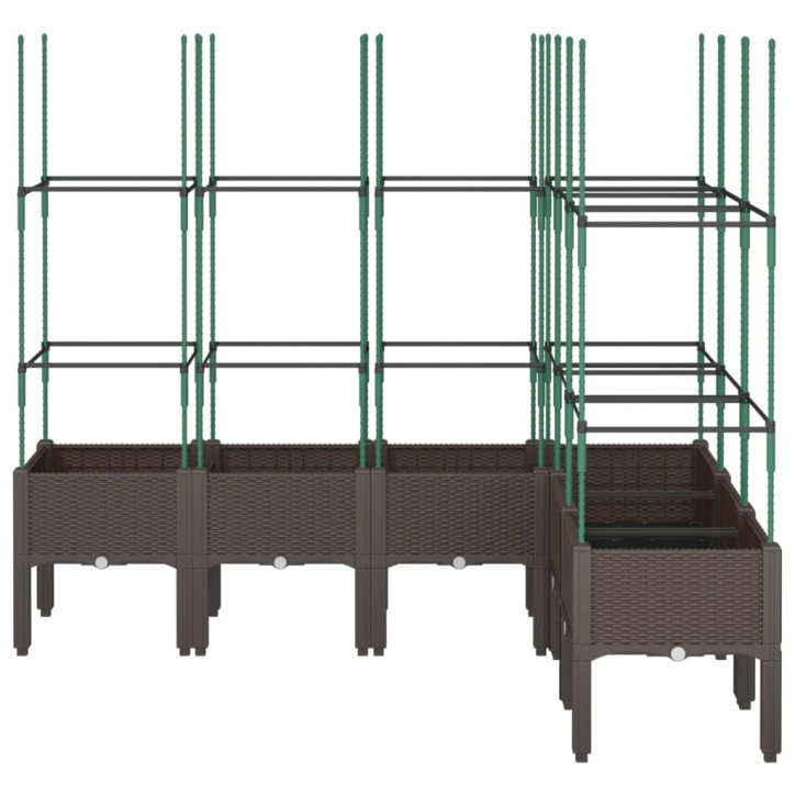 Sodo lovelis su treliažu, rudos spalvos, 160x120x142,5cm, PP