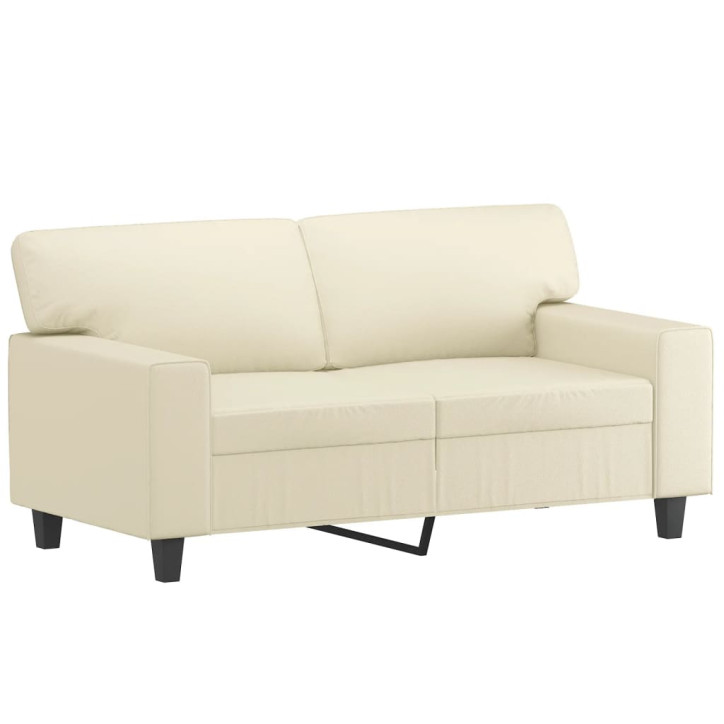 Dvivietė sofa, kreminės spalvos, 120cm, dirbtinė oda