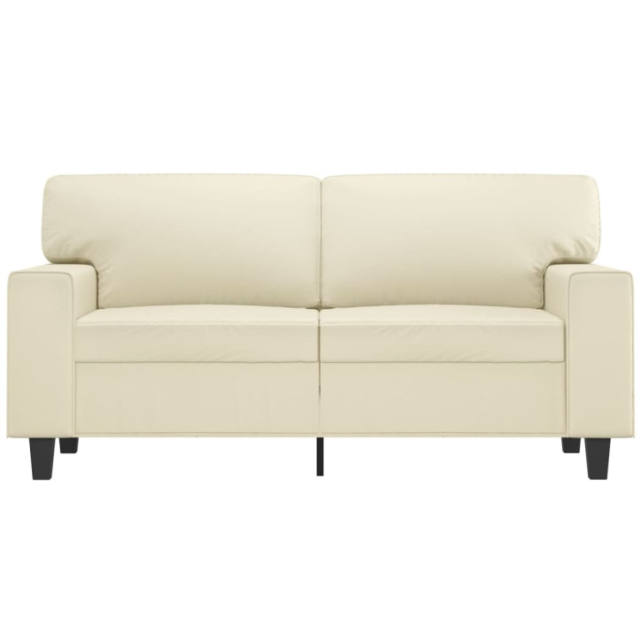 Dvivietė sofa, kreminės spalvos, 120cm, dirbtinė oda