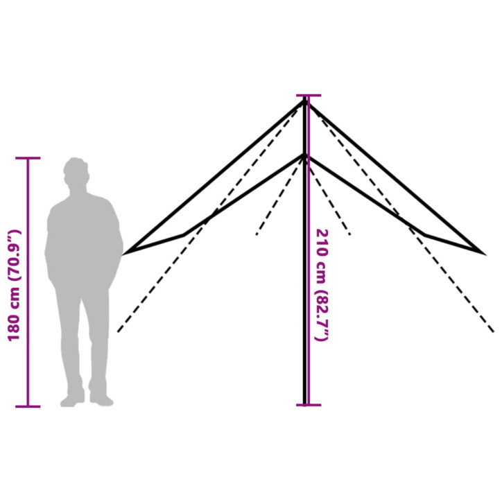 Stovyklavimo tentas, mėlynas, 430x380x210cm, atsparus vandeniui