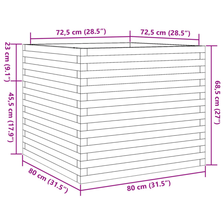 Sodo lovelis, 80x80x68,5cm, douglas eglės medienos masyvas