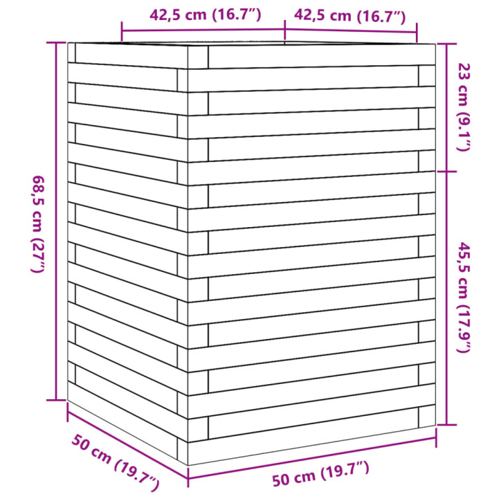 Sodo lovelis, 50x50x68,5cm, impregnuota pušies mediena