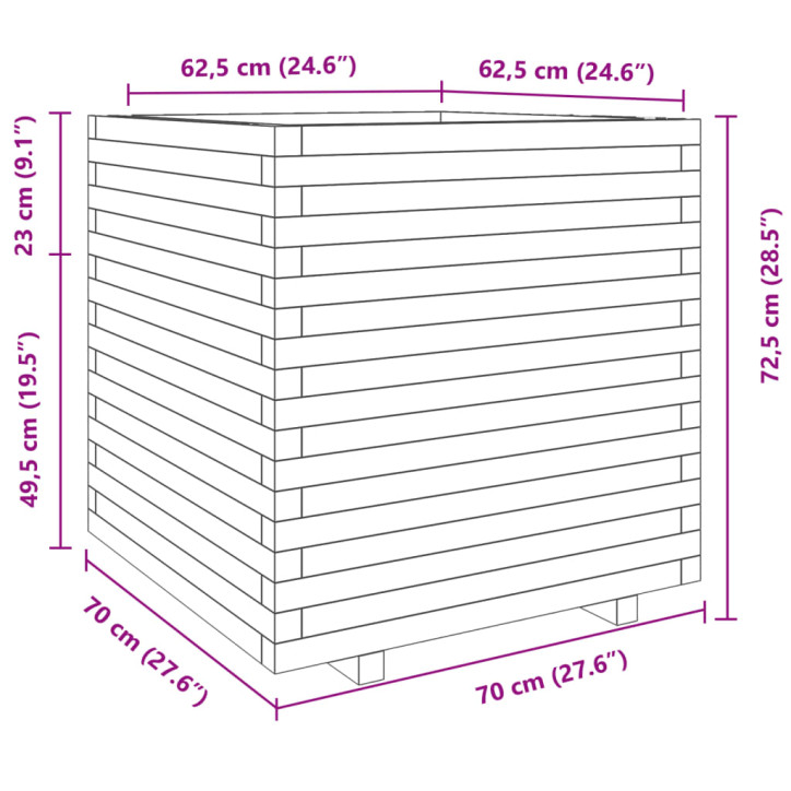 Sodo lovelis, 70x70x72,5cm, douglas eglės medienos masyvas