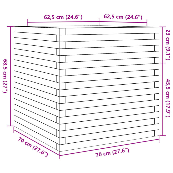 Sodo lovelis, 70x70x68,5cm, douglas eglės medienos masyvas