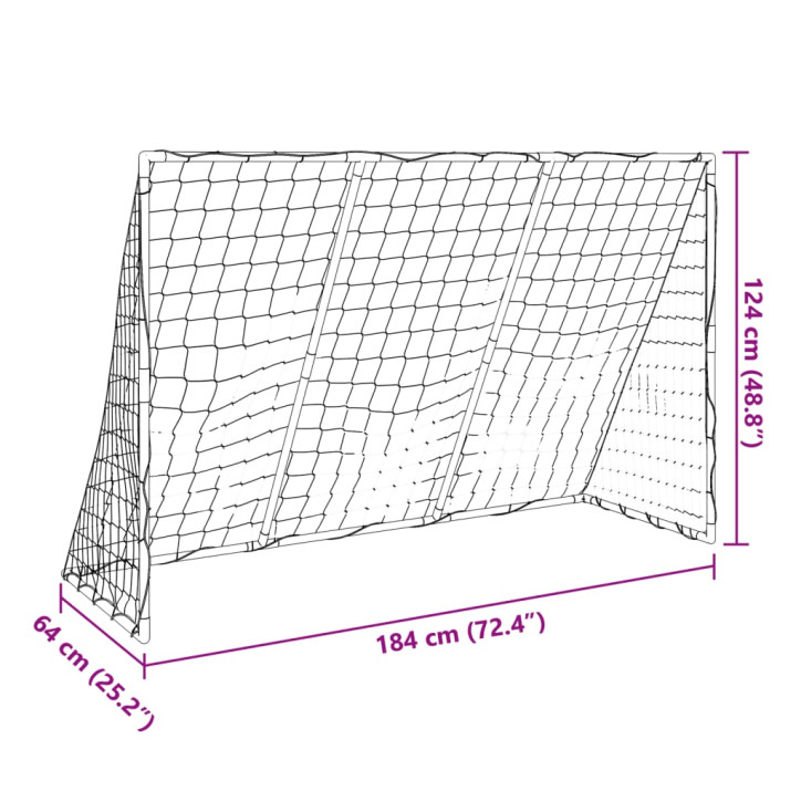 Futbolo vartai su kamuoliais, 2-1, balti, 184x64x124cm, metalas