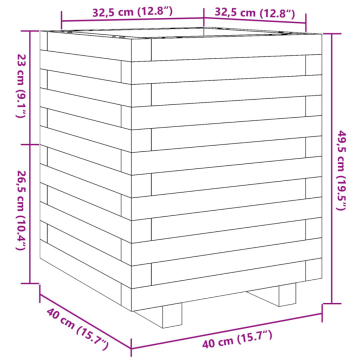 Sodo lovelis, 40x40x49,5cm, impregnuota pušies mediena