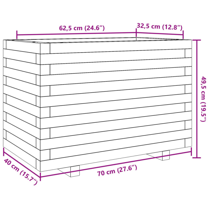 Sodo lovelis, 70x40x49,5cm, impregnuota pušies mediena