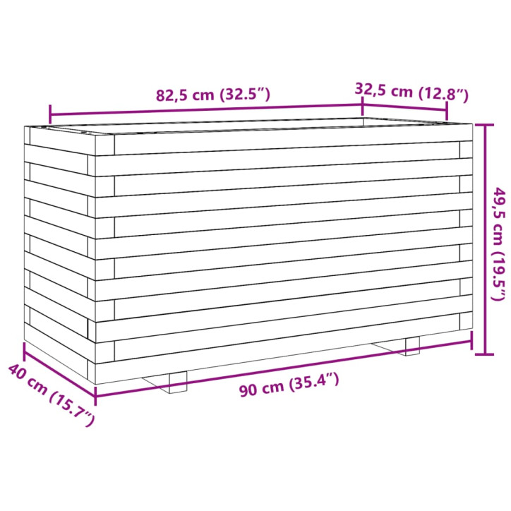 Sodo lovelis, 90x40x49,5cm, impregnuota pušies mediena