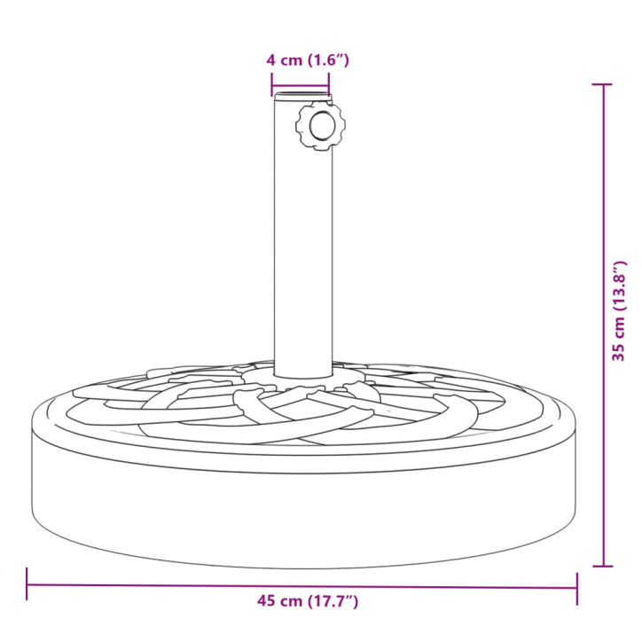 Skėčio nuo saulės pagrindas 38/48mm skersmens stulpams, 25kg