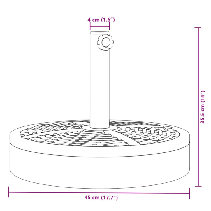 Skėčio nuo saulės pagrindas 38/48mm skersmens stulpams, 25kg