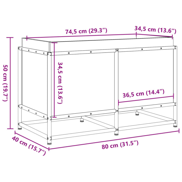 Sodo lovelis, 80x40x50cm, impregnuota pušies mediena