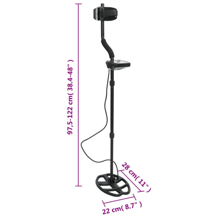 Metalo detektorius, 20cm aptikimo gylis, LCD ekranas