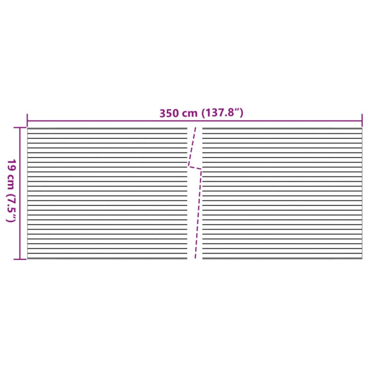 Privatumo suteikianti sodo pertvara, pilka, 35x0,19m, PVC