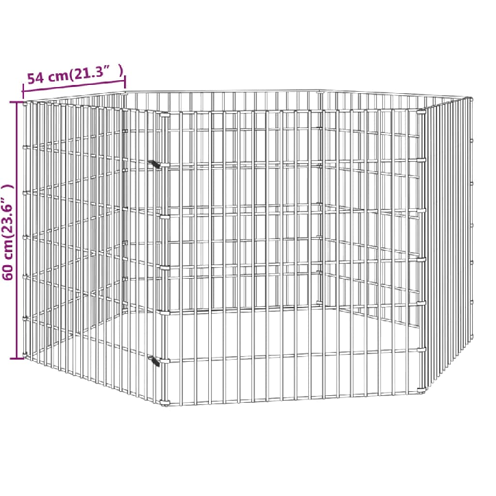 Triušių narvas, 6 segmentai, 54x60cm, galvanizuota geležis