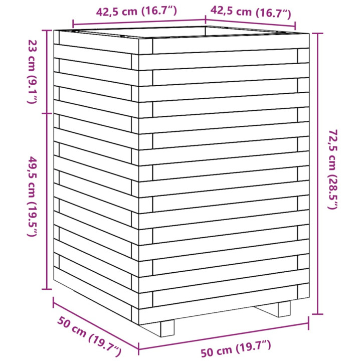 Sodo lovelis, 50x50x72,5cm, impregnuota pušies mediena